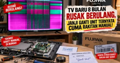 TV Fujiwa Baru 8 Bulan Rusak Berulang, Janji Ganti Unit Ternyata Cuma Rakitan Manual
