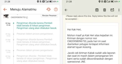 Komplain Paket JNE  Belum Sampai Berhari-hari