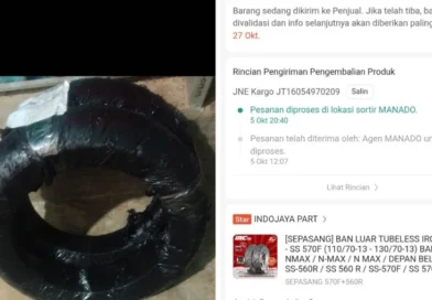Retur Ban Motor di Shopee karena Barangnya Tak Sesuai, Setelah Retur Dana Masih Digantung Sudah 9 Hari