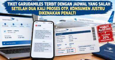 Tiket GarudaMiles Terbit dengan Jadwal yang Salah Setelah Dua Kali Proses OTP, Konsumen Justru Dikenakan Penalti