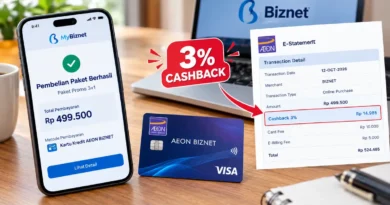 Kartu Kredit AEON Biznet hanya Memberi Cashback 3% dari Pembelian Paket Biznet melalui Aplikasi MyBiznet